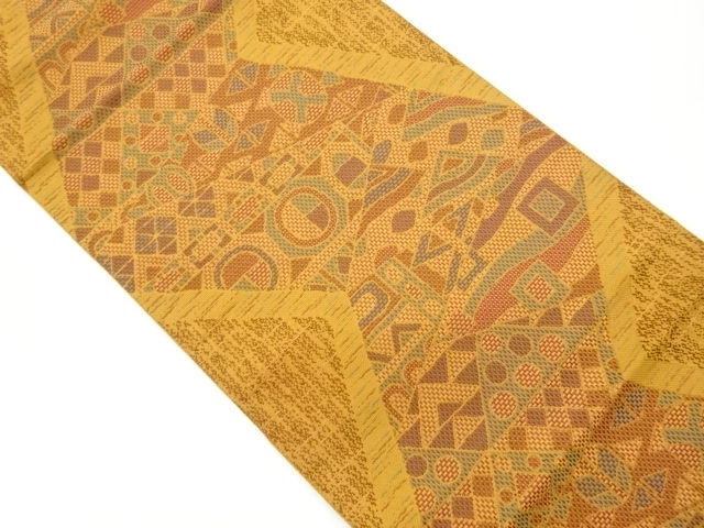 JAPANESE NAGOYA OBI / CHIKUZEN HAKATA / WOVEN GEOMETRIC